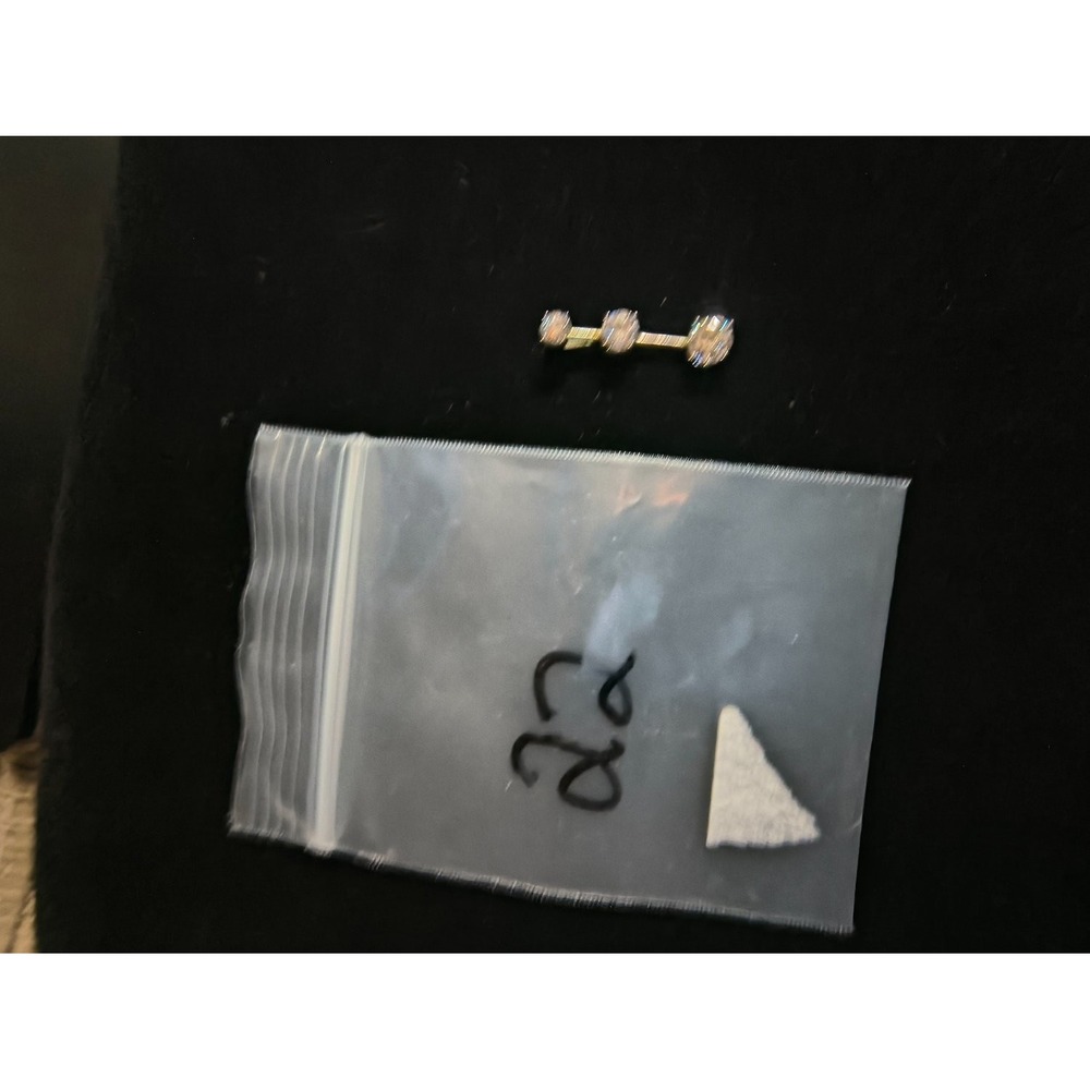 C&C 925 Sterling Silver 3 Stone Past Present Future Bar Slide Pendant
